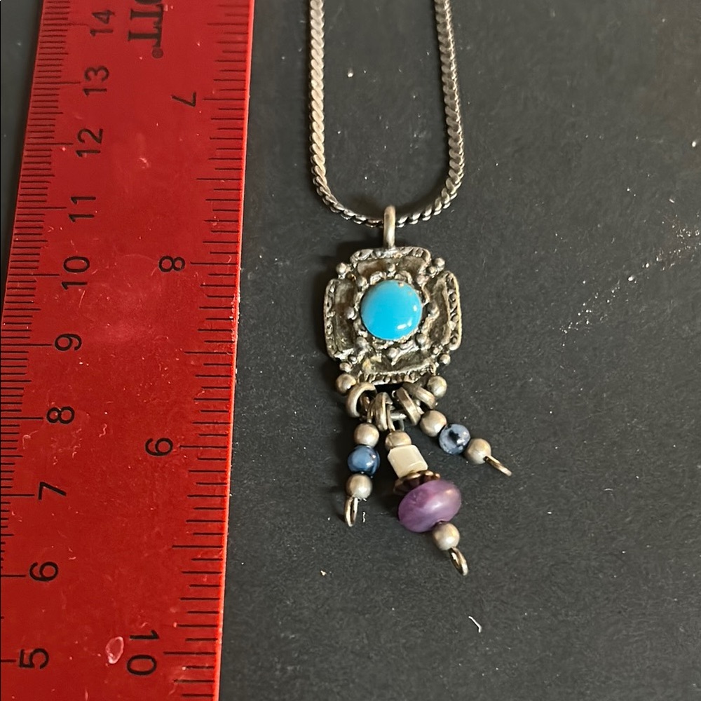 Vintage Native American Indian turquoise necklace with pendant